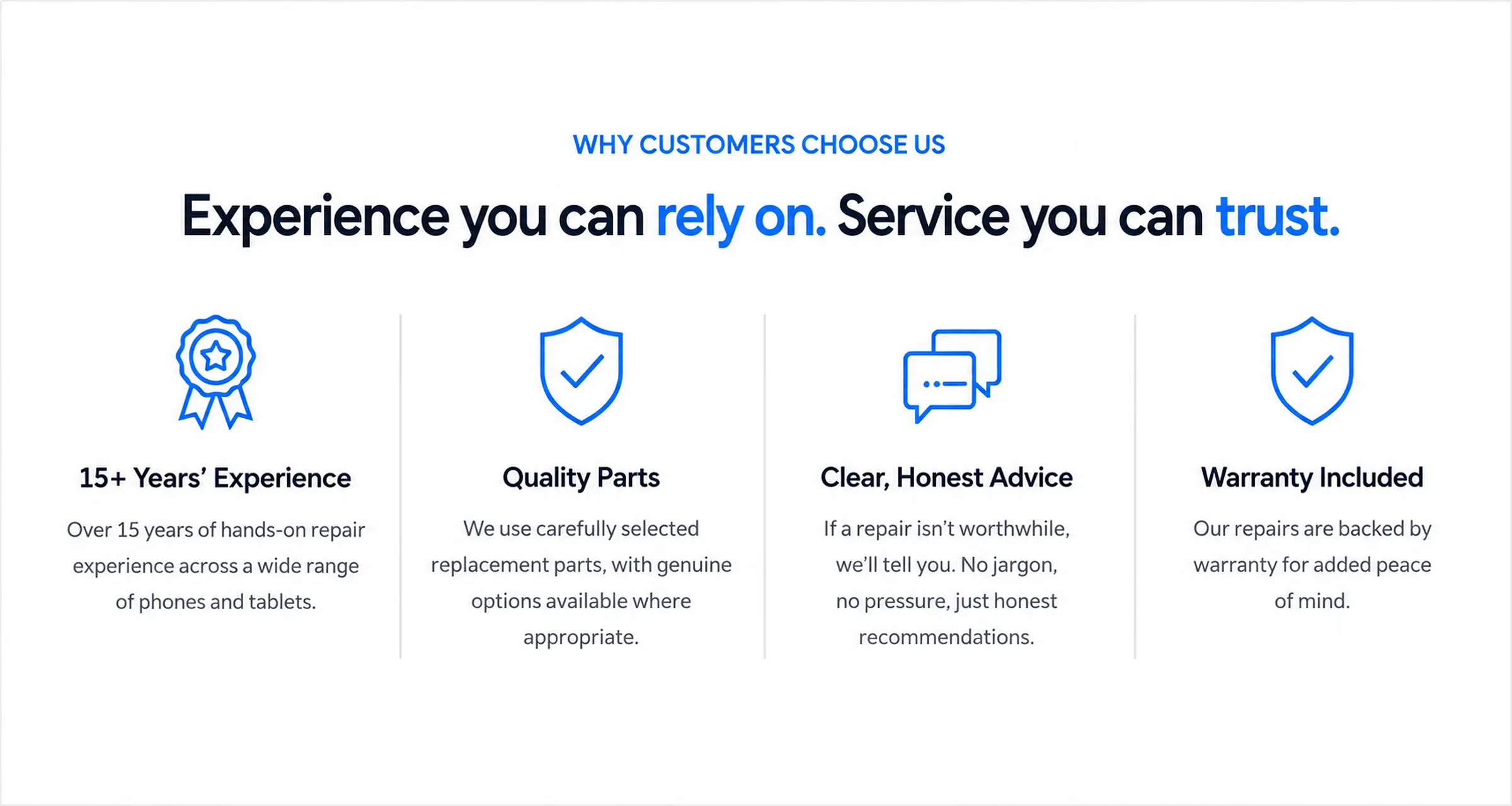 Why customers choose FoneFix Honiton for phone and tablet repairs