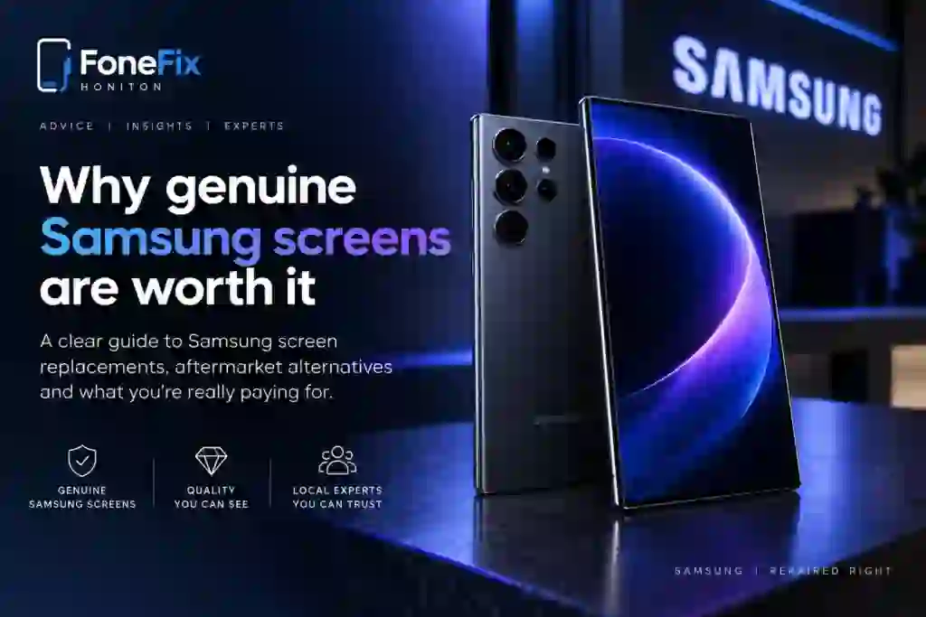 Genuine Samsung screen replacement compared with aftermarket Samsung screens