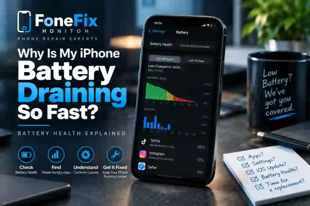 iPhone battery draining fast with Battery Health and battery usage information