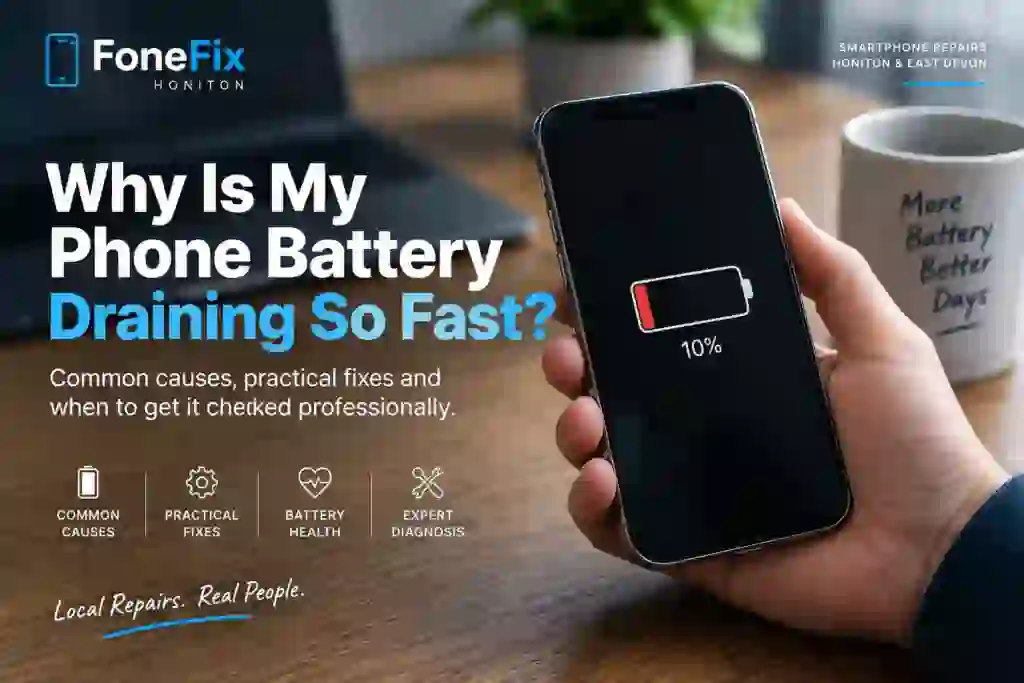 Phone showing low battery for FoneFix Honiton battery drain guide
