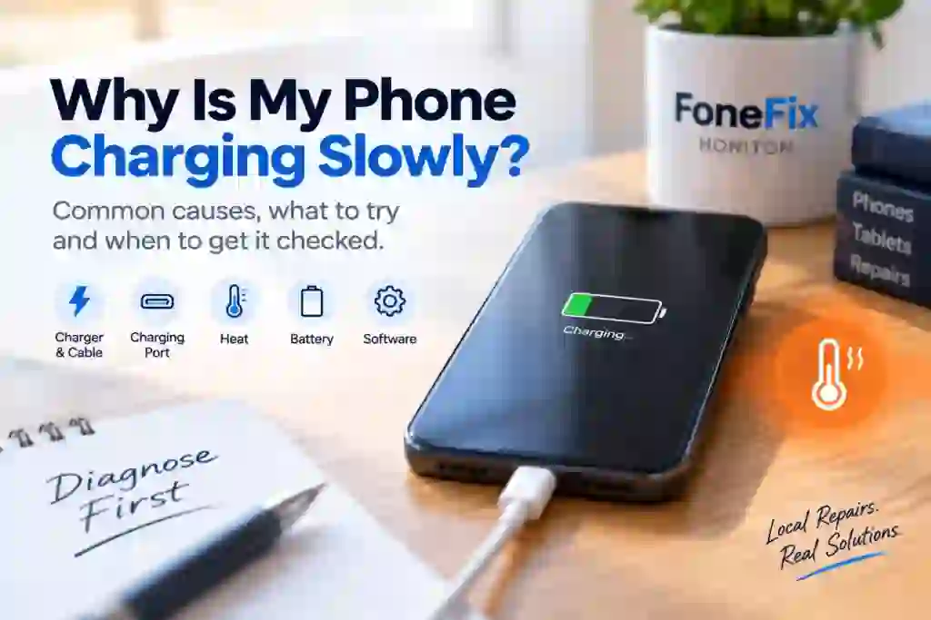 Phone charging slowly troubleshooting guide from FoneFix Honiton